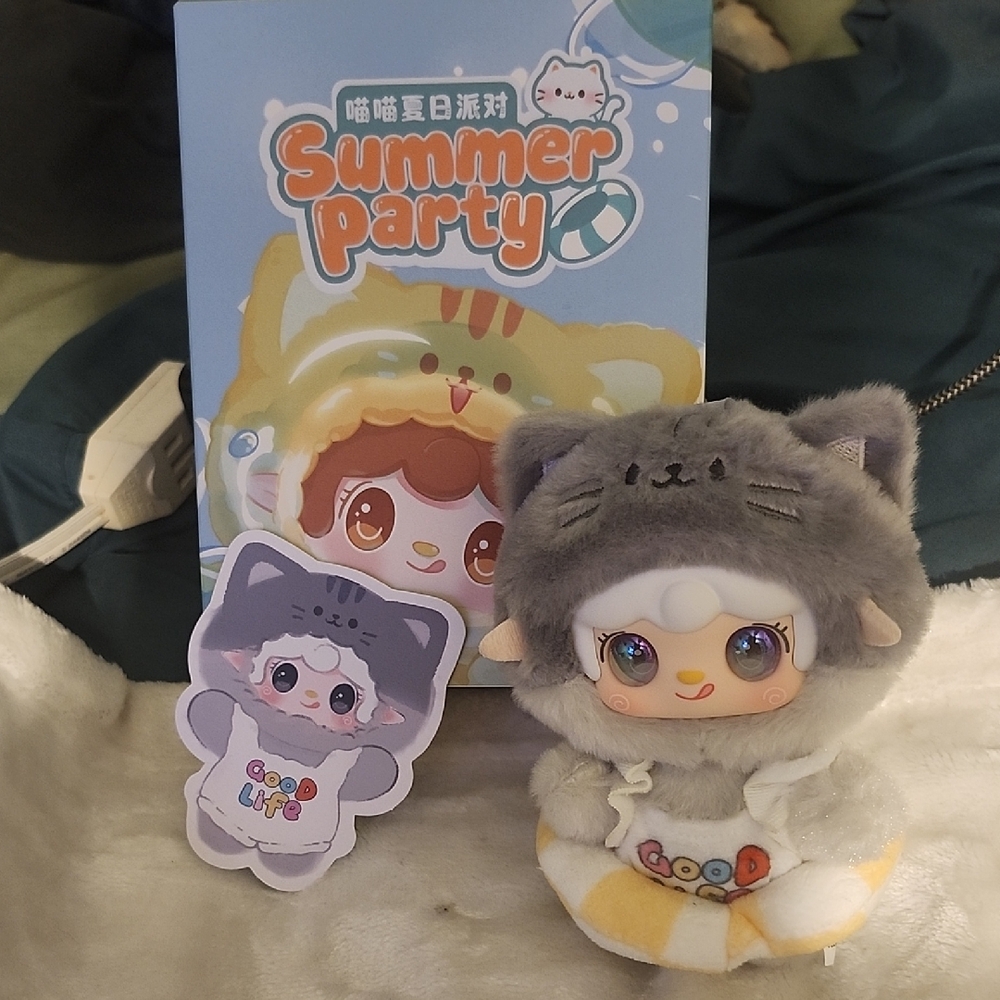 Cute Yooki Summer Party CONFIRMED Gray Cat Plush
